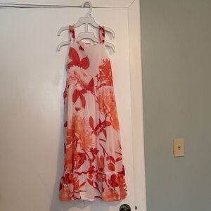 Crazy 8 Floral Kids Dress - Red and Orange